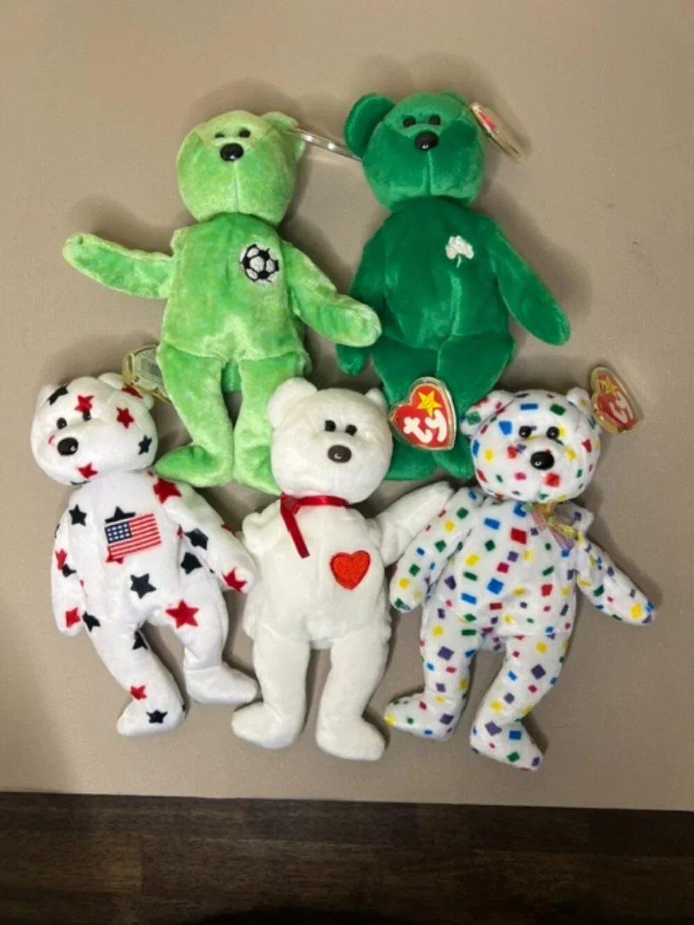 Ty Beanie Baby Bears - Set of 5